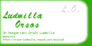 ludmilla orsos business card